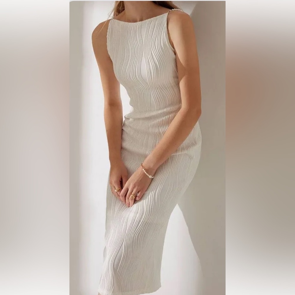 RIHOAS Pearl Strap Sheath Dress med sz 6